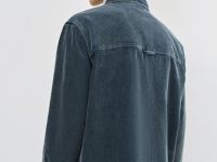 Рубашка из вельвета с эффектом стирки, Синий