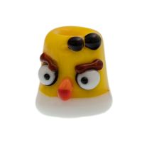 Бусина Angry bird, желтая, стекло