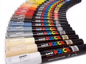 Маркер UNI "POSCA" PC-1M, 0,7 мм, наконечник пулевидный, цвет серебряный