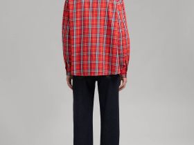 Свободная рубашка в клетку из твила