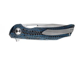Складной нож Bestech Falko, сталь 154CM, рукоять G10/Carbon fiber, синий