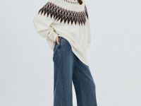 Утеплённые широкие джинсы, Синий