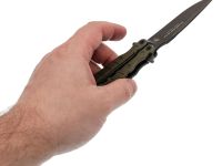 Нож бабочка НОКС Балисонг М210, сталь D2, рукоять G10, зелёный