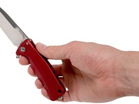 Нож складной LionSteel SR22A RS Mini, сталь Uddeholm Sleipner® Satin Finish, рукоять алюминий (Solid®), красный