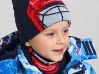 Комплект вязаный для мальчика: шапка, снуд