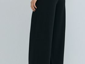 Широкие брюки из трикотажа, Черный