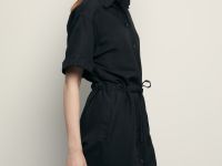 Платье А-силуэта с поясом на кулиске