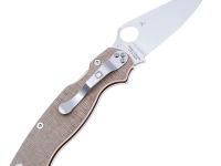 Складной нож Spyderco Paramilitary 2 Brown Canvas, сталь Cru-Wear, рукоять микарта