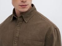 Рубашка из хлопкового твила, Серый