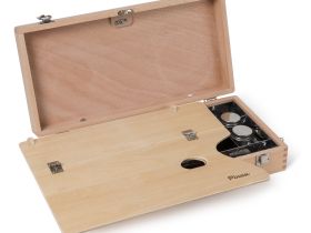 Ящик художника Pinax SB-22 с алюм. органайзером, складной палитрой и плечевым ремнем, бук