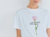 Футболка с цветочным принтом, Белый