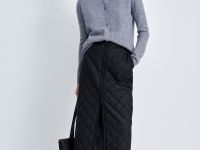 Утепленная юбка-миди прямого кроя