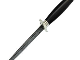 Нож Финка НКВД, сталь дамаск, мельхиор, рукоять граб