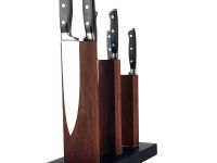 Подставка для ножей магнитная Woodinhome KS050SWN-ST, орех/мрамор