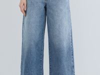 Широкие джинсы из плотного денима с ремнём, Синий