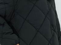 Стёганая куртка с меховым воротником, Черный