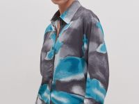 Блузка прямого силуэта с принтом