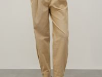 Брюки с защипами с добавлением льна