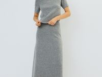 Вязаная юбка-трапеция, Серый