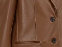 Однобортный жакет из искусственной кожи, Оранжевый