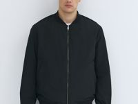 Утеплённый бомбер, Черный