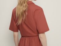 Блузка из хлопка и льна с завязками на поясе