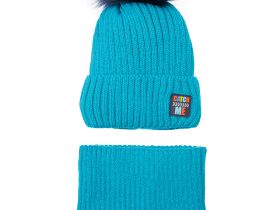 Комплект детский трикотажный для мальчиков: шапка, снуд