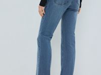 Расклёшенные джинсы с высокой посадкой, Синий