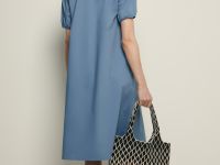 Платье А-силуэта с коротким рукавом