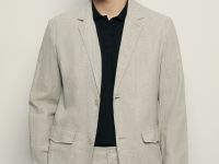 Однобортный пиджак с добавлением льна