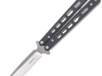 Складной нож Boker Plus Balisong 06EX002, Satin Finish 440C Steel, рукоять стеклотекстолит G-10, чёрный
