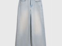 Свободные джинсы со средней посадкой, Голубой