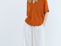 Широкие льняные брюки, Белый