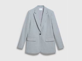 Однобортный жакет из поливискозы, Серый