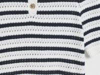 Поло из структурной ткани в полоску, Синий