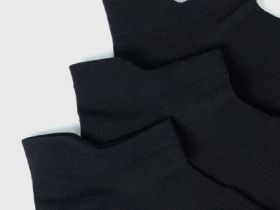 Короткие фитнес-носки с поддержкой стопы, 3 пары, Черный