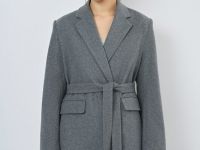 Жакет с поясом, Серый