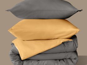 Постельное белье Volcanic gray & Summer yellow