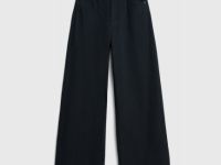 Утеплённые широкие джинсы, Черный