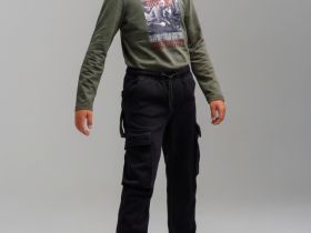 Брюки текстильные джинсовые утепленные с начесом для мальчиков