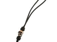 Темляк средний олива с бусиной "Большой череп"