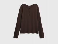 Лонгслив с пуговицами, Коричневый