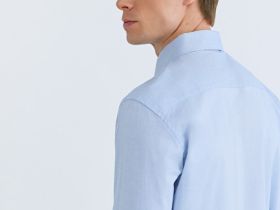 Рубашка из ткани шамбре, Голубой