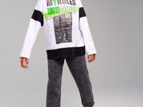 Фуфайка трикотажная для мальчиков (футболка с длинными рукавами)