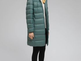 Стеганый пуховик с натуральным пухом