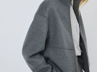 Куртка из пальтовой ткани с шерстью, Серый