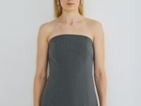 Топ-корсет с рельефами, Серый