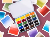 Набор акварели Малевичъ "Veroneze" , кюветы 2,5 мл, 20 цветов, металлическая коробка