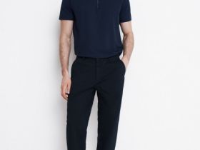 Поло из технологичной ткани с молнией, Синий