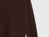 Укороченный кардиган на пуговицах, Коричневый